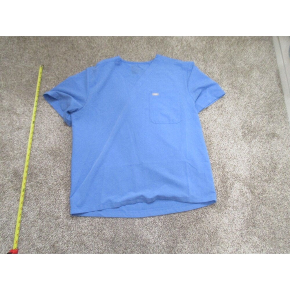 FIGS Technical Collection Scrub Top XXL Blue Solid Polyester Blend